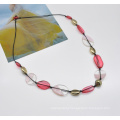 Custom rose red colorful long link chain epoxy resin transparent necklace